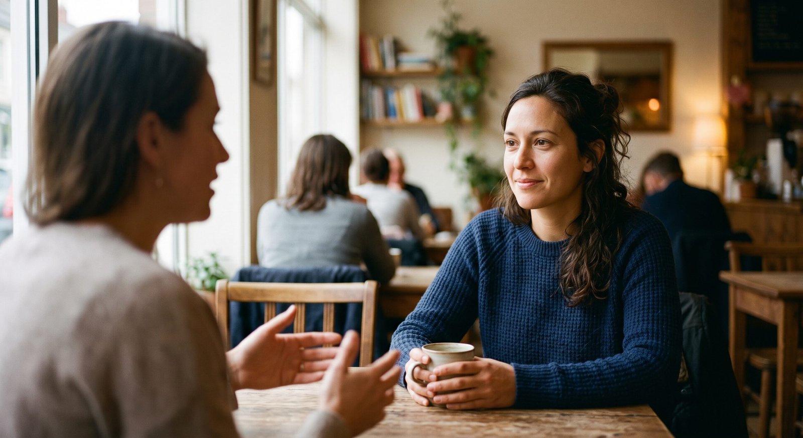 Por que escutar cansa tanto - pessoa praticando escuta genuína durante uma conversa